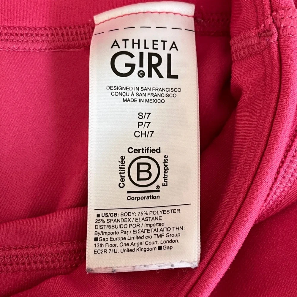 Athleta Girl High Rise‎ Chit Chat Flare Pants Kids Size S/7 Pink Athletic